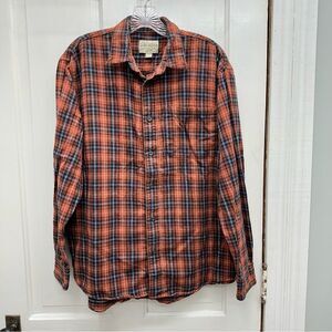 Cabela's plaid‎ flannel long sleeve button down shirt men's large regular.